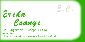 erika csanyi business card
