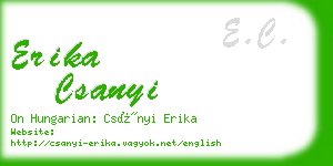 erika csanyi business card